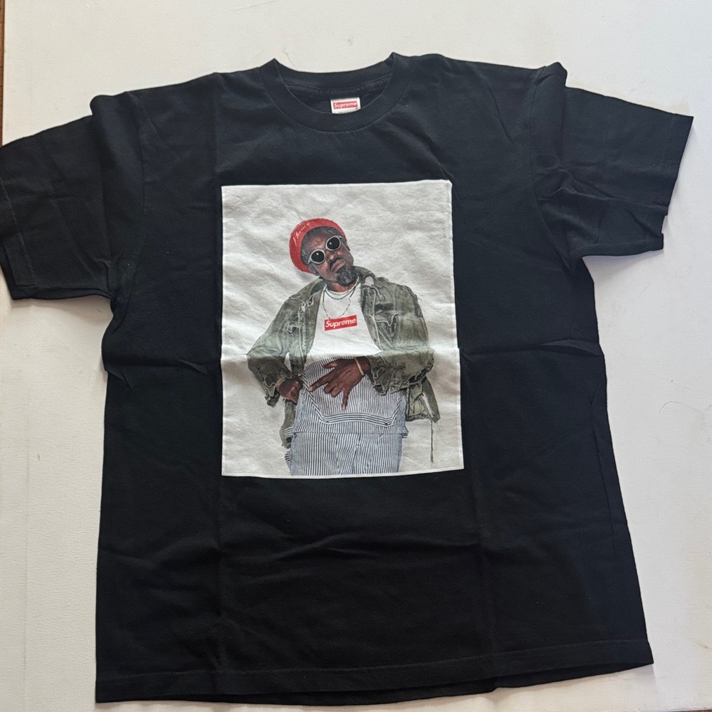 Supreme Black Tee with Graphic Print